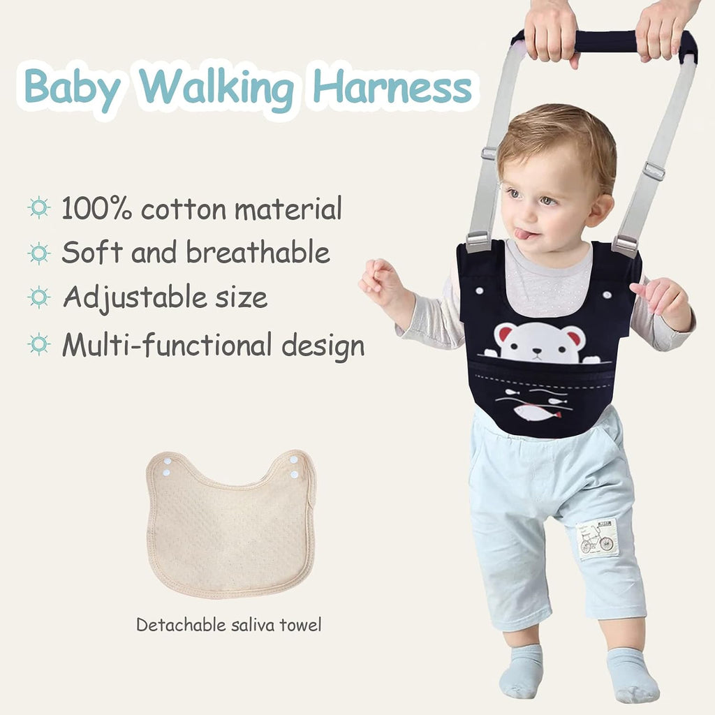 Baby Walking Harness Handheld Baby Walker Assistant Belt (Darkblue)