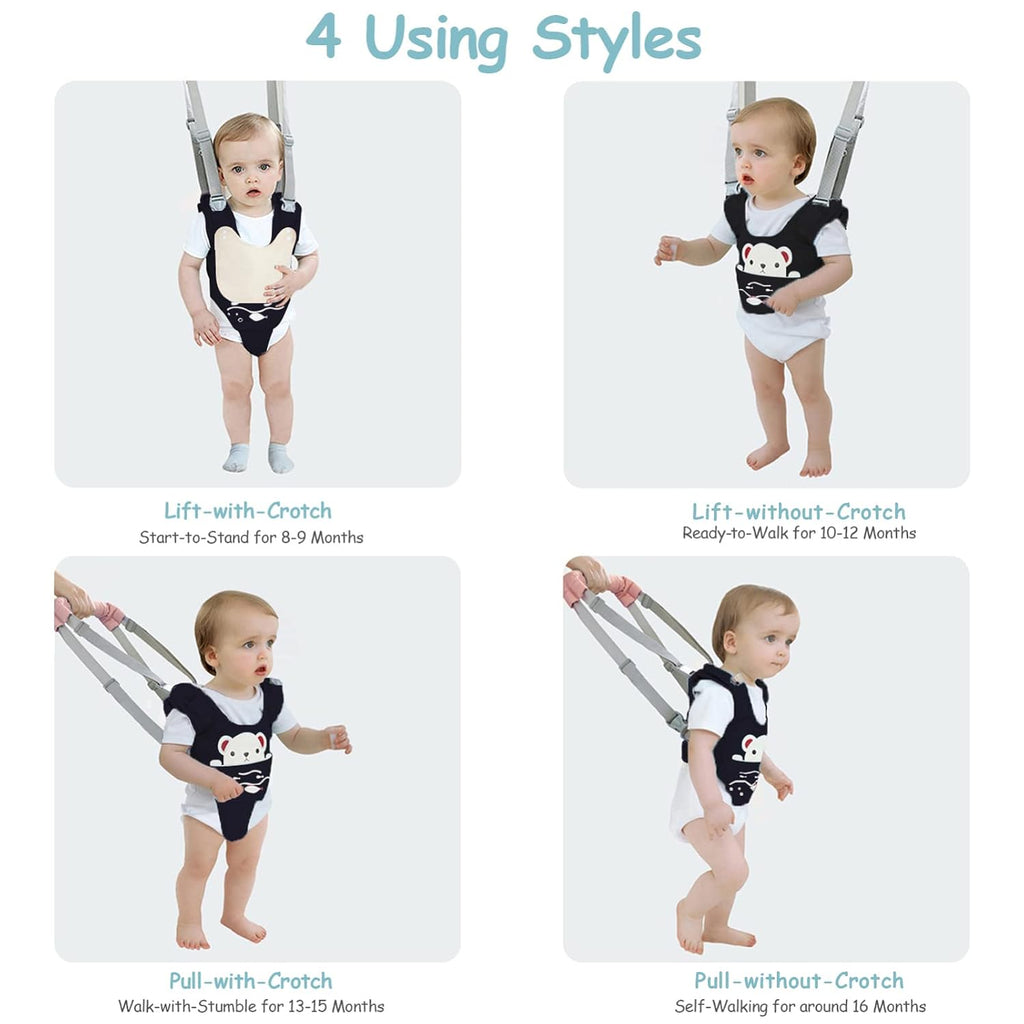 Baby Walking Harness Handheld Baby Walker Assistant Belt (Darkblue)