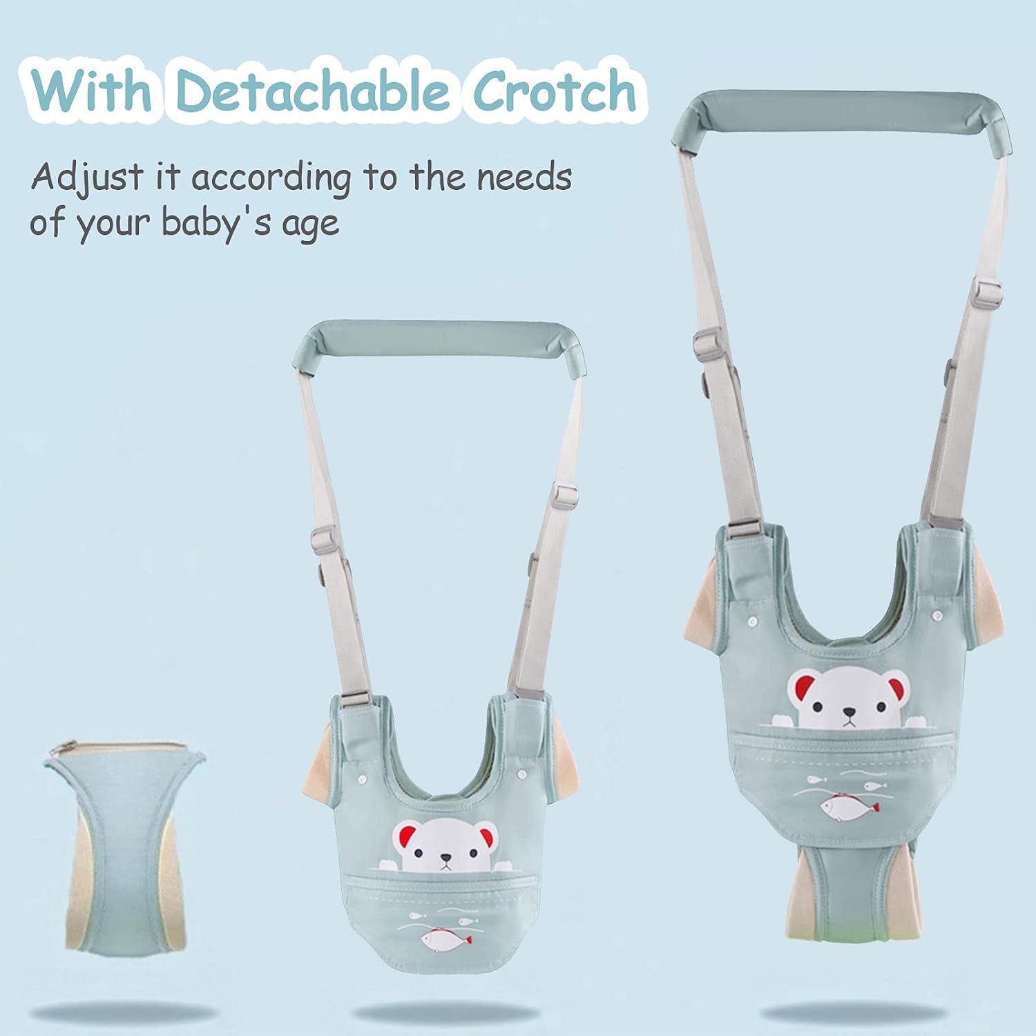 Baby Walking Harness Handheld Baby Walker Assistant Belt (Green)