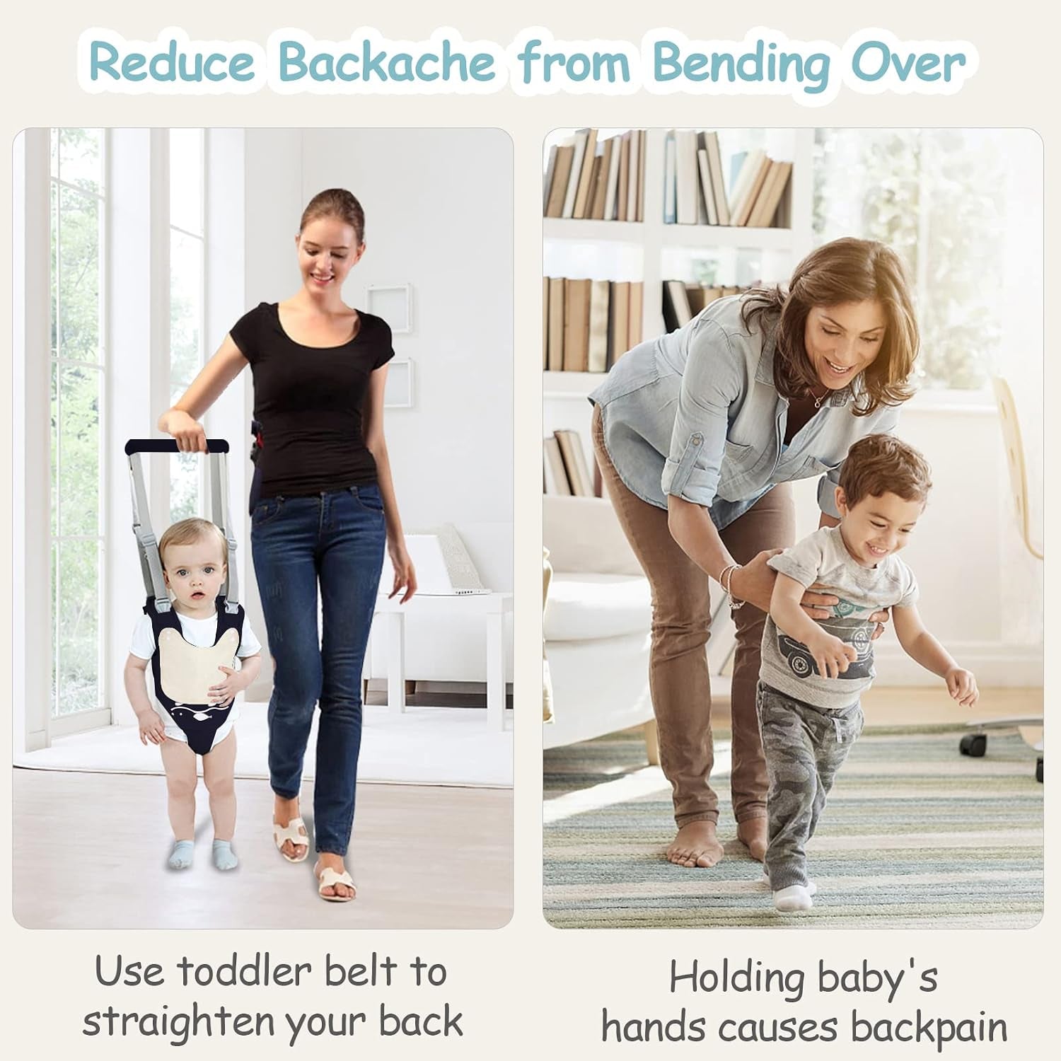 Baby Walking Harness Handheld Baby Walker Assistant Belt (Darkblue)