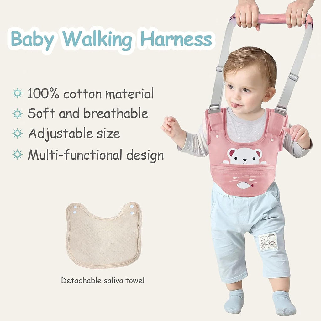 Baby Walking Harness Handheld Baby Walker Assistant Belt (Pink)