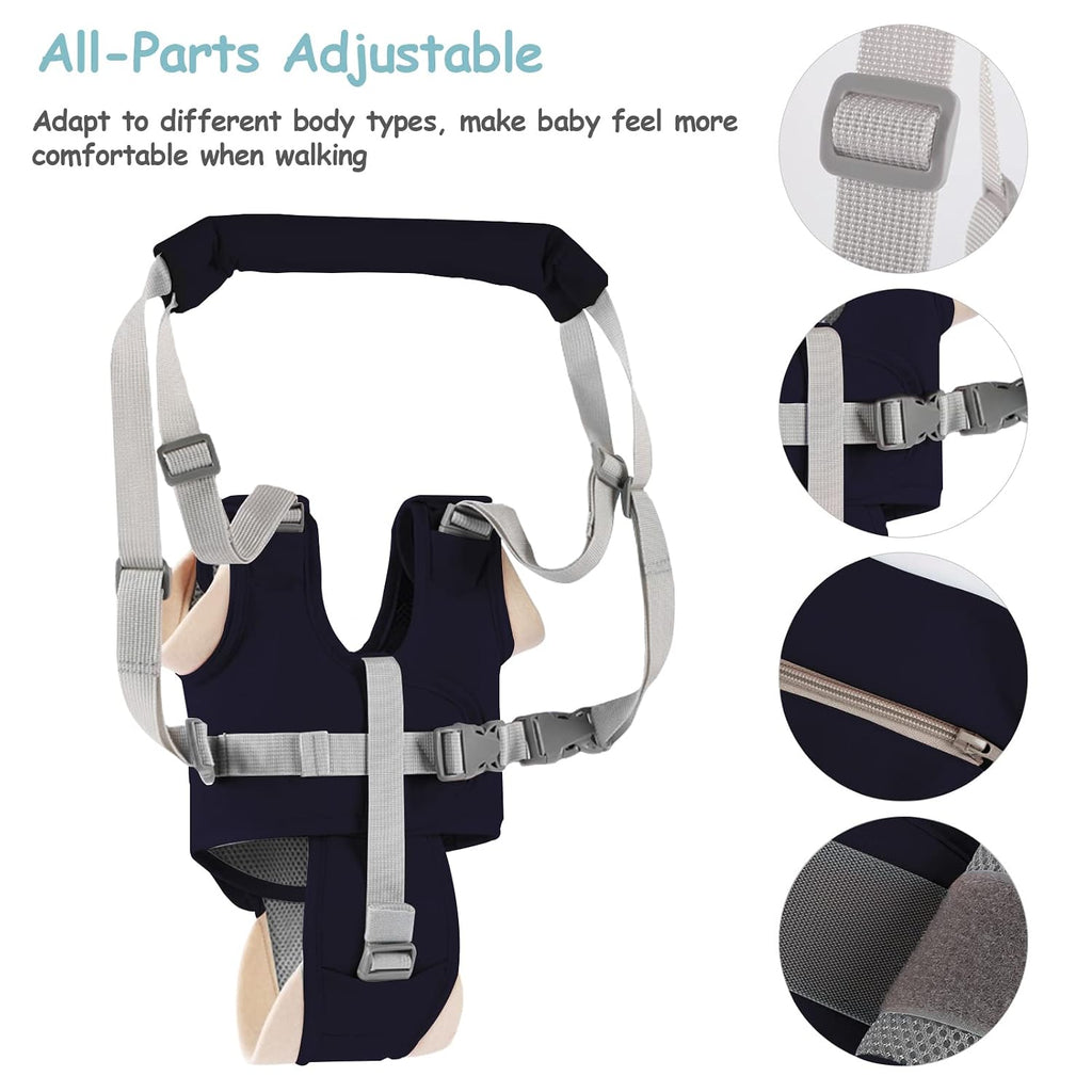 Baby Walking Harness Handheld Baby Walker Assistant Belt (Darkblue)