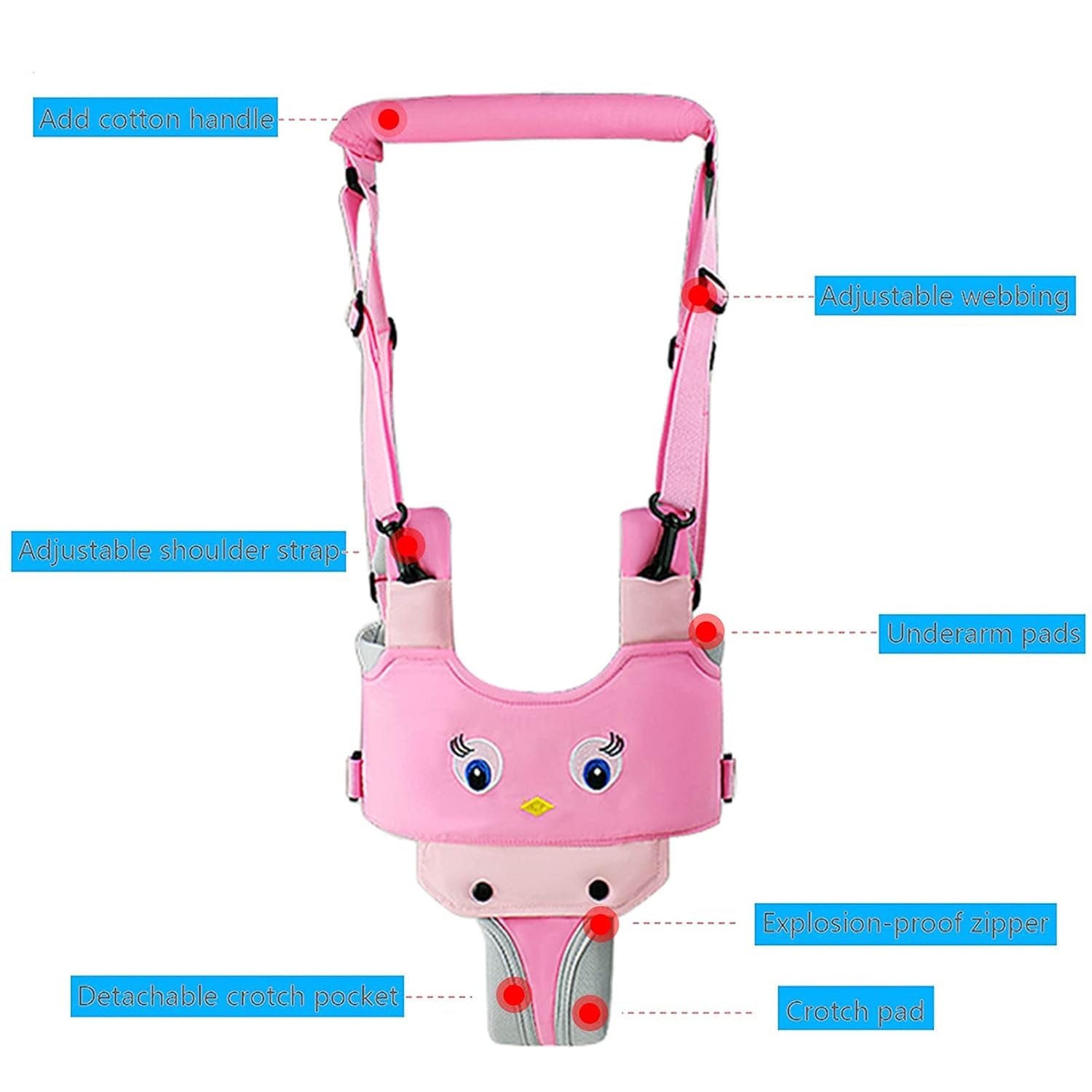 Toddler Walking Harness Baby Walker Helper Assistant Belt Pink