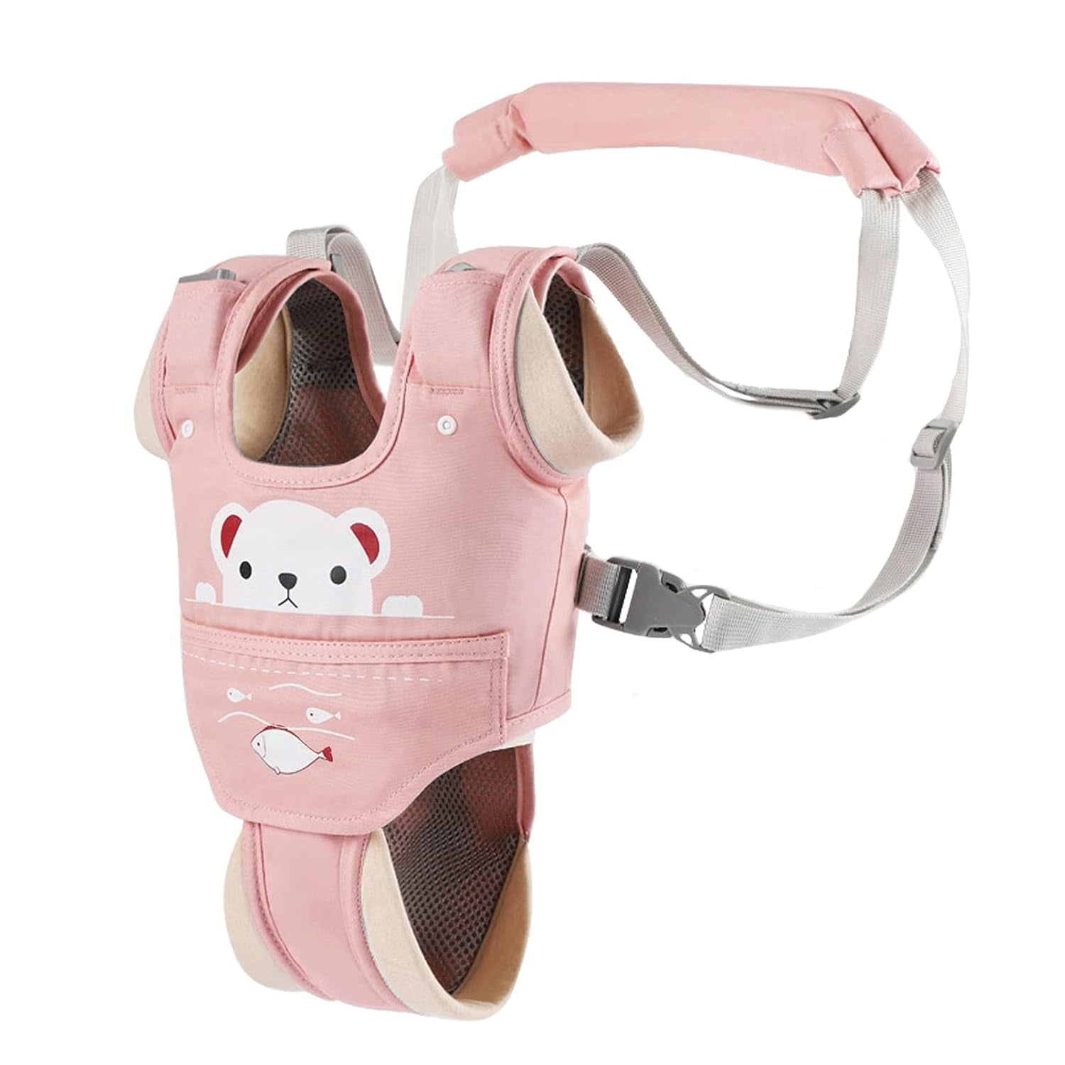 Baby Walking Harness Handheld Baby Walker Assistant Belt (Pink)