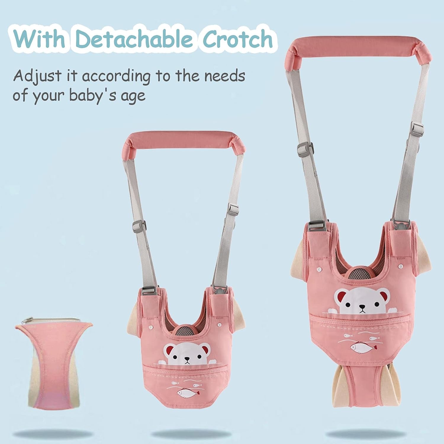 Baby Walking Harness Handheld Baby Walker Assistant Belt (Pink)