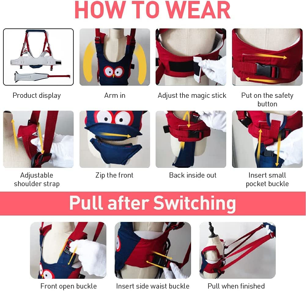 Baby Walking Helper - Adjustable Assistant for Infant Learning with Detachable Harness for 6-36 Months (C)